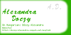 alexandra doczy business card