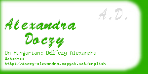 alexandra doczy business card